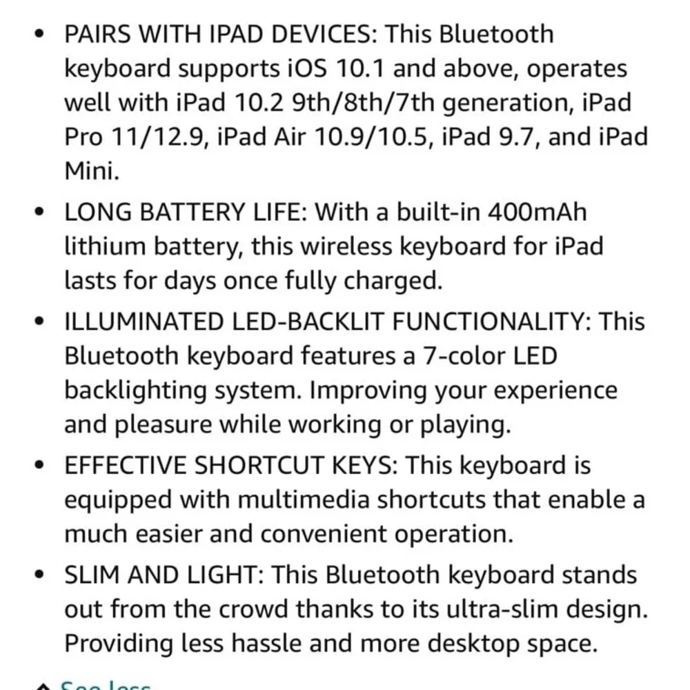 Wireless keyboard for ipad